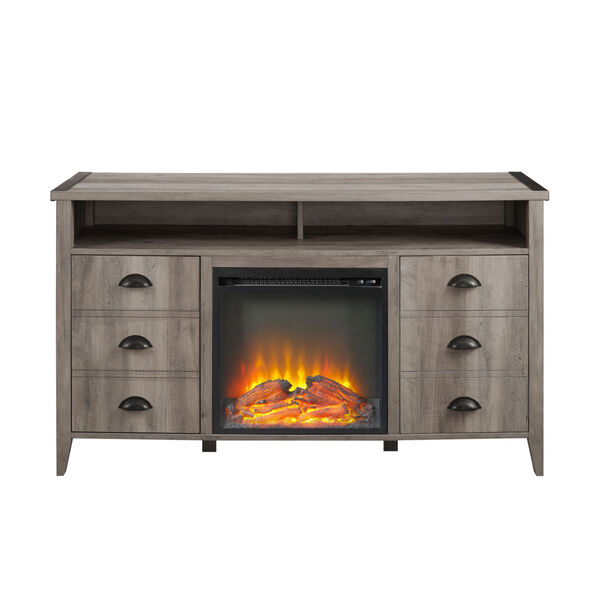Clair Grey Wash Fireplace TV Stand, image 5