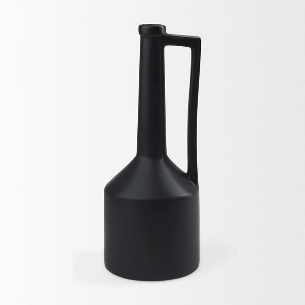 Burton Matte Black Large Ceramic Jug Vase, image 3