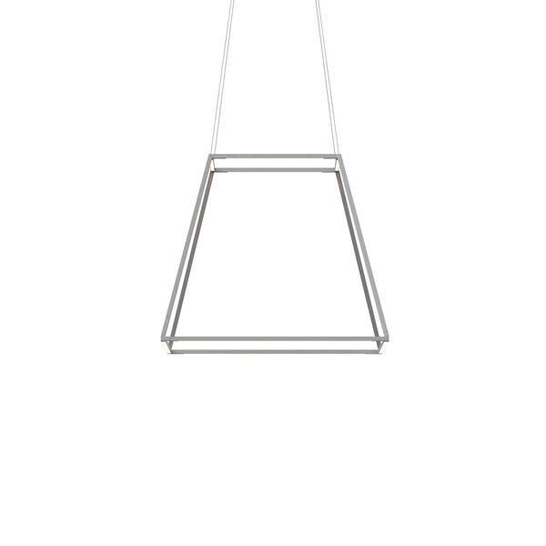 Z-Bar Silver Soft Warm 26-Inch LED Square Pendant, image 1