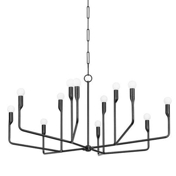 Norman Forged Iron 12-Light Chandelier, image 1