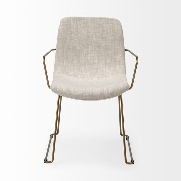 Sawyer II Cream and Gold Dining Arm Chair, image 2