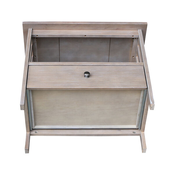 Washed Gray Taupe TV Stand with Two Doors, image 1