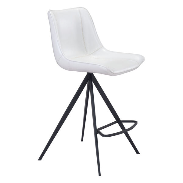 Aki White and Black Counter Height Bar Stool, Set of Two, image 1