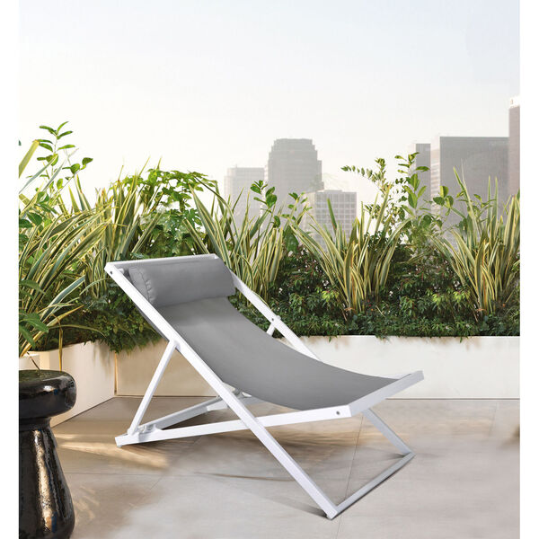 Wave White Outdoor Patio Lounge Chair, image 6