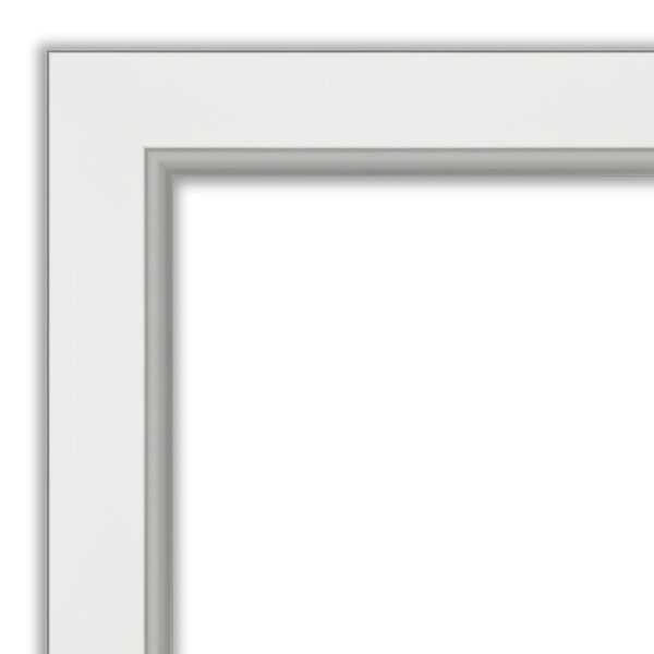 Eva White and Silver 29W X 65H-Inch Full Length Floor Leaner Mirror, image 2