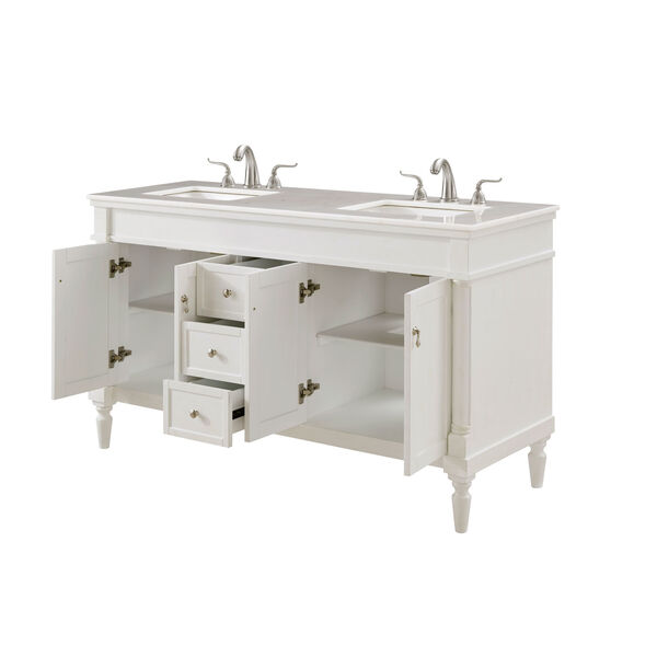 Lexington Antique White 60-Inch Vanity Sink Set, image 4