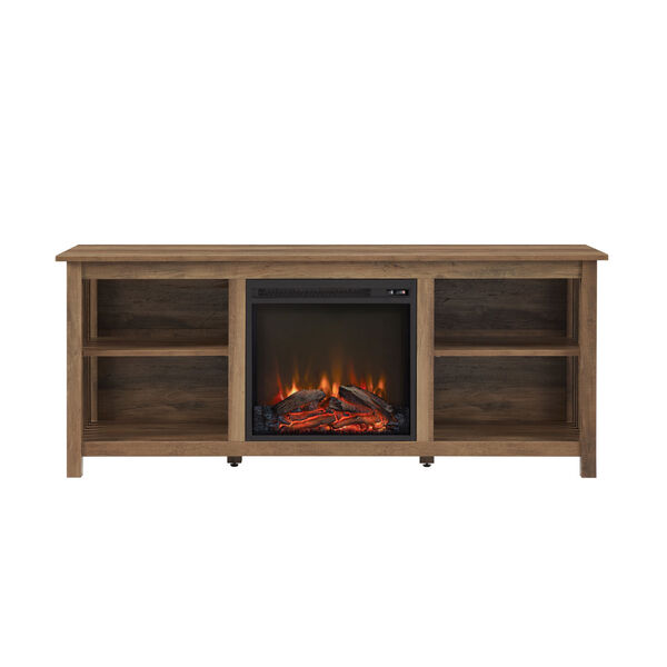 Mission Rustic Oak Fireplace TV Stand, image 5