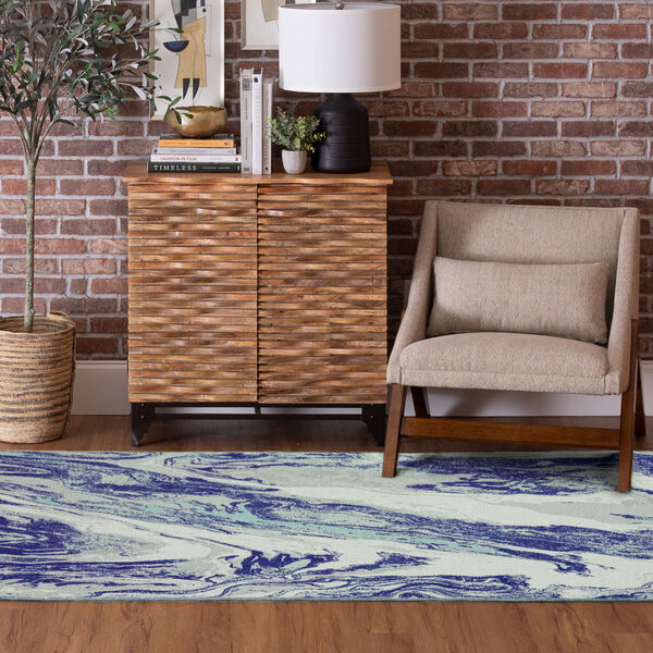 Sovanna Blue Abstract Area Rug, image 8