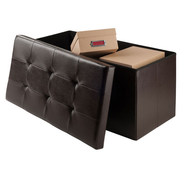 Ashford Ottoman with Storage Faux Leather, image 4