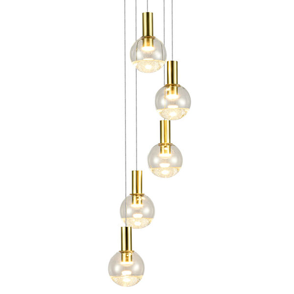 Sienna Polished Brass Integrated LED Chandelier, image 1