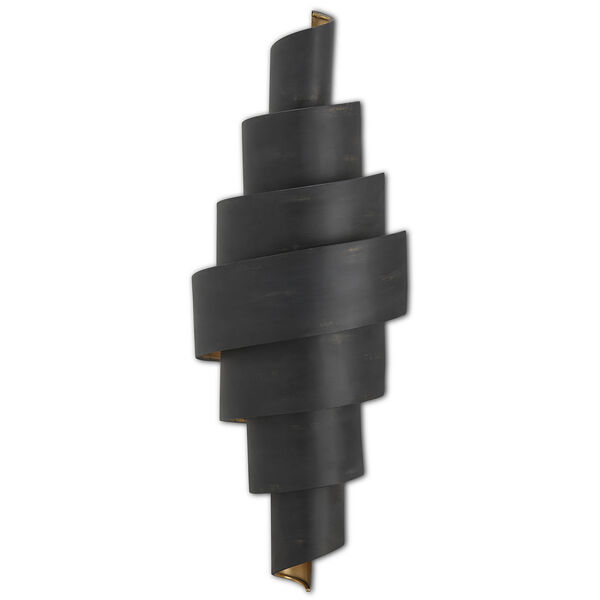 Chiffonade French Black and Painted Gold Two-Light Wall Sconce, image 5