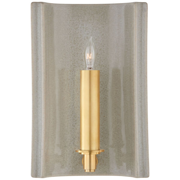 Leeds Small Rectangle Sconce in Shellish Gray by Christopher Spitzmiller, image 1