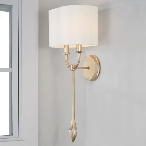 Claire Brushed Champagne Two-Light Sconce, image 3