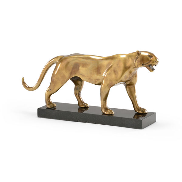 Gold 16-Inch Art Deco Tiger, image 1