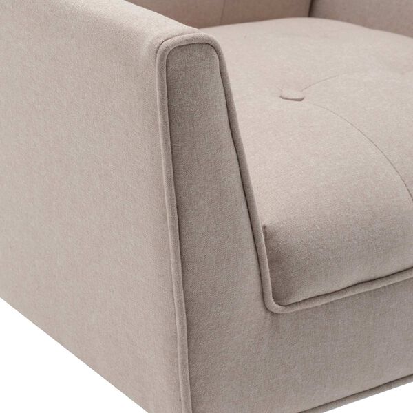 Take A Seat Sandy Beige Fabric Espresso Andy Accent Chair, image 3