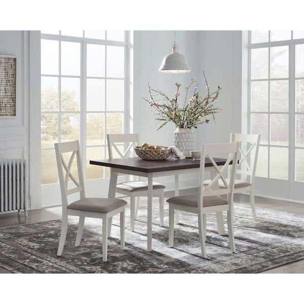 Salt and Pepper Cocoa Alabaster White Dining Table with Four Chairs, image 2