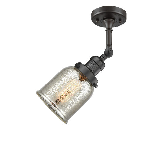 Small Bell Oil Rubbed Bronze One-Light Semi Flush Mount, image 1