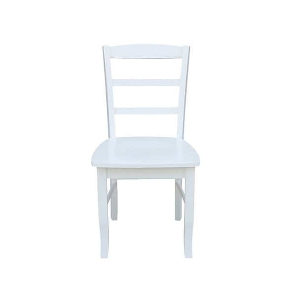 Madrid Ladderback Dining Chair in White - Set of Two, image 2
