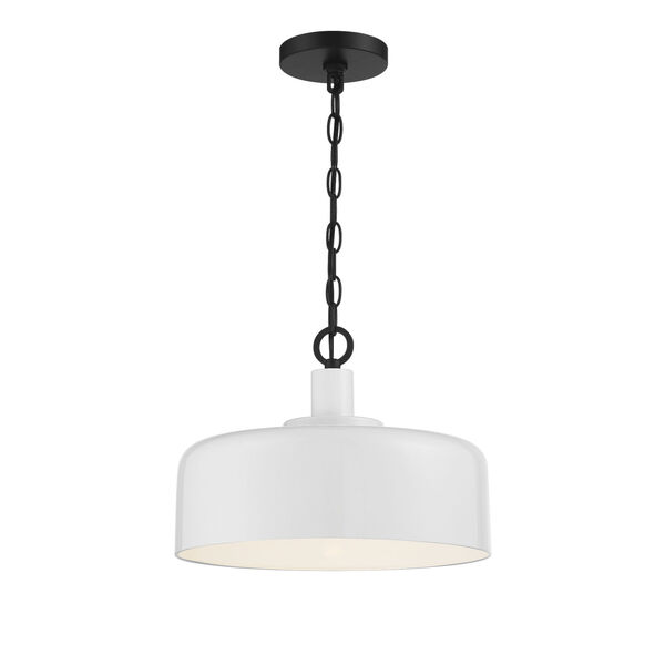 Claire White and Black One-Light Pendant, image 1