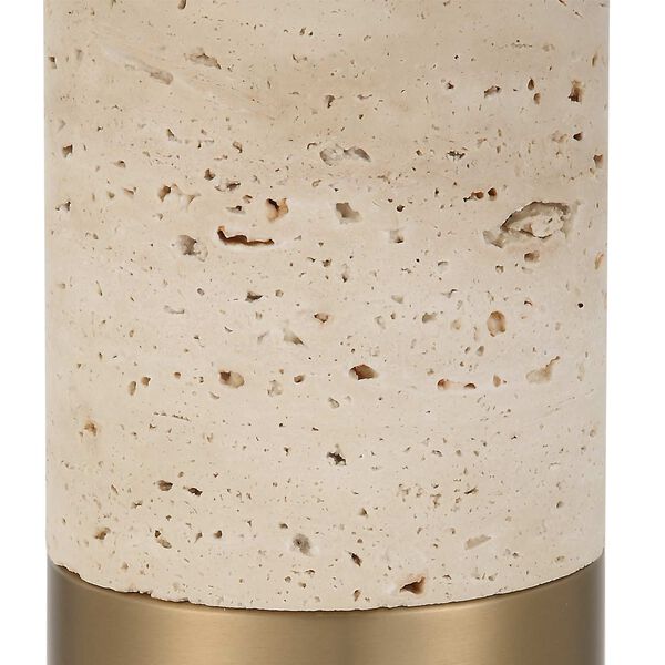 Gravitas Brushed Brass and Ivory Stone Lamp, image 6