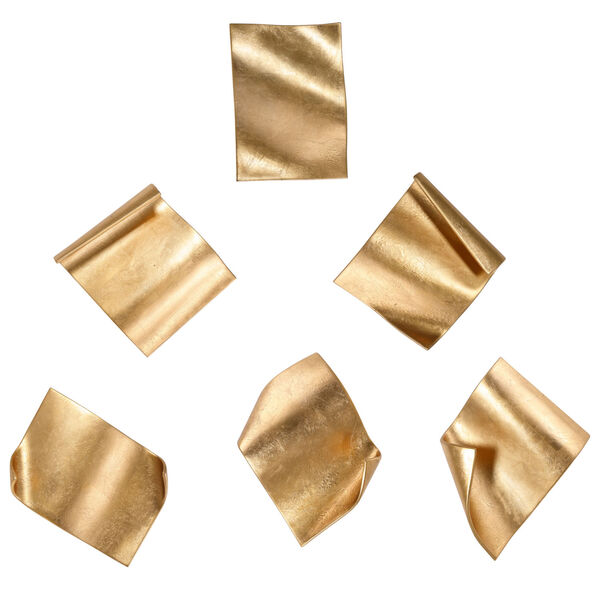 Fluttering Pages Yellow Gold 15-Inch Wall Decor, Set of 6, image 2