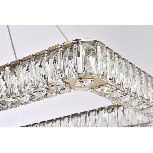 Monroe Gold 50-Inch Integrated LED Rectangle Pendant, image 6