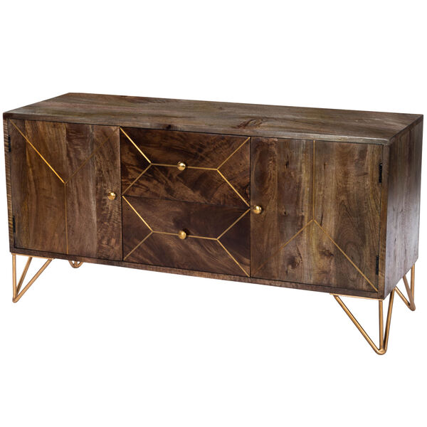 Alda Brown and Brass Entertainment Console, image 1