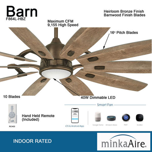 Barn Barnwood 65-Inch Smart Ceiling Fan, image 4