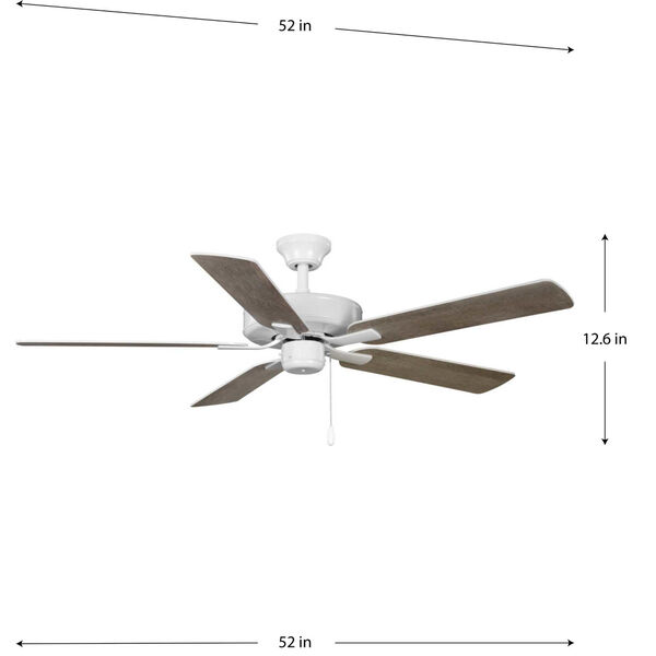 AirPro Builder White 52-Inch Five-Blade AC Motor Ceiling Fan, image 6