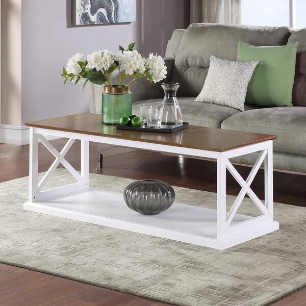 Coventry Driftwood White Coffee Table with Shelf, image 2