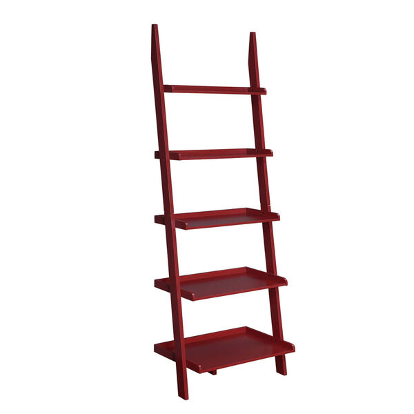 American Heritage Cranberry Red Bookshelf Ladder, image 1