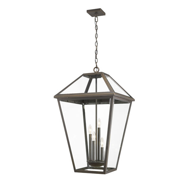 Talbot Oil Rubbed Bronze Four-Light Outdoor Pendant, image 1
