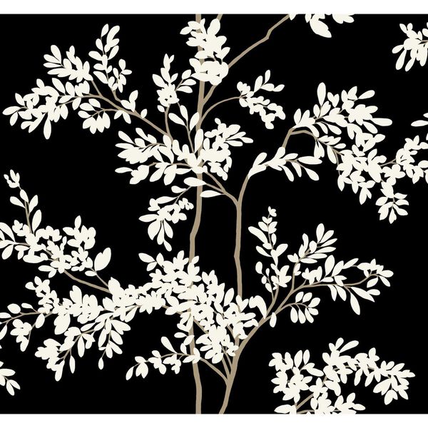 Lunaria Silhouette Black White Wallpaper, image 2