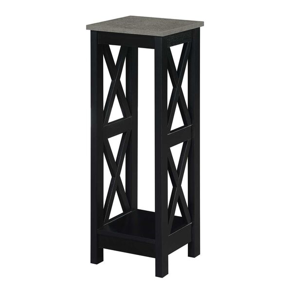 Oxford Cement and Black 32-Inch Plant Stand, image 1