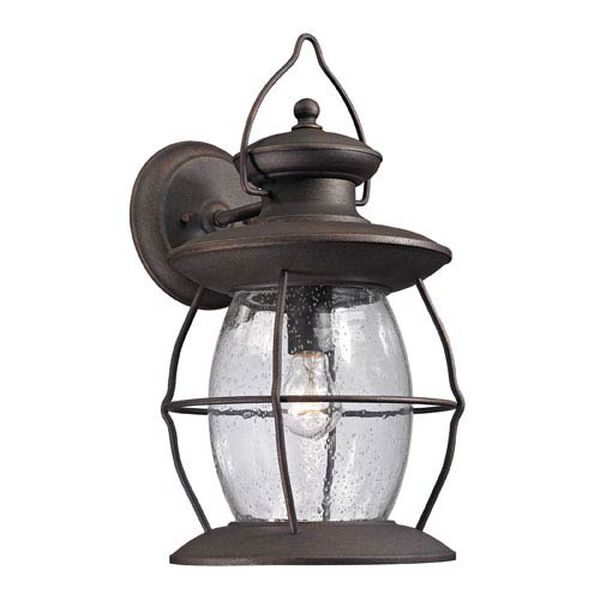 Village Lantern Weathered Charcoal One Light Outdoor Wall Sconce, image 1