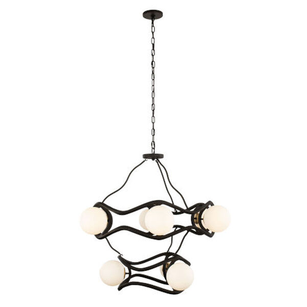 Black Betty Carbon French Gold Nine-Light Two-Tier Chandelier, image 3