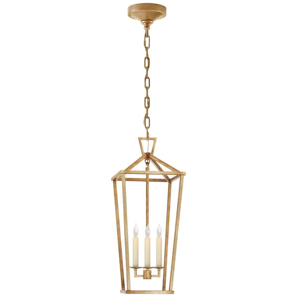 Darlana Large Tall Lantern in Gilded Iron by Chapman  and  Myers, image 1