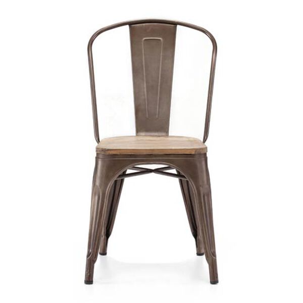 Elio Steel and Wood Side Chair, Set of Two, image 3
