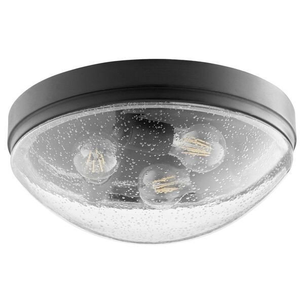 Noir and Clear Seeded Three-Light Flush Mount, image 1