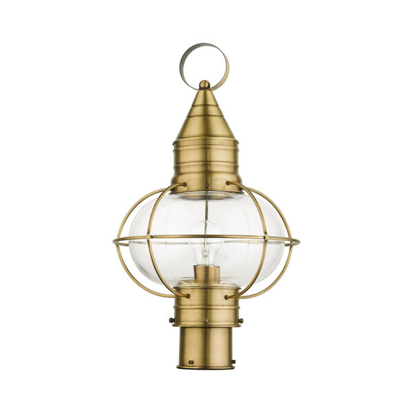 Newburyport Antique Brass 11-Inch One-Light Outdoor Post Lantern, image 2