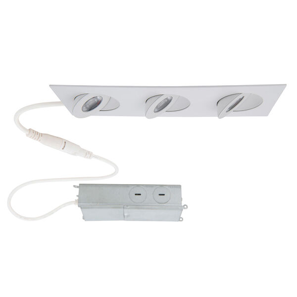 Lotos White Three-Light LED Square Adjustable Recessed Light Kit, image 1