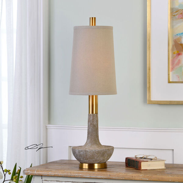 Volongo Stone Ivory One-Light Table Lamp, image 2