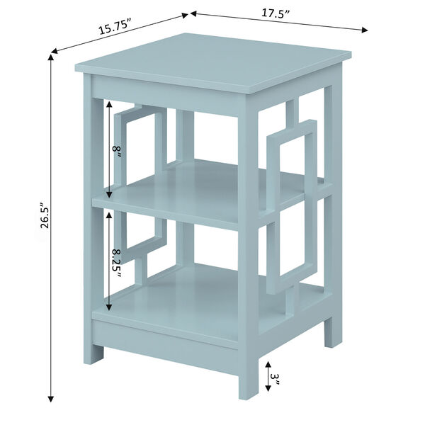 Town Square Sea Foam End Table with Shelves, image 6