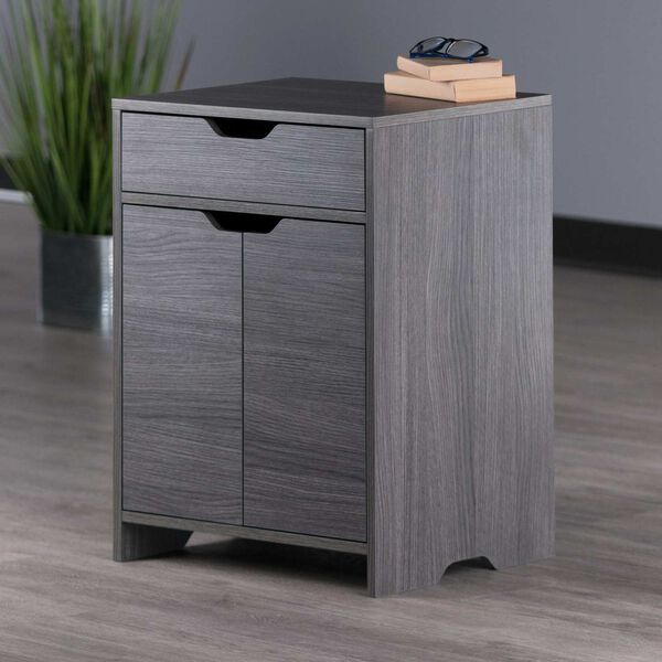 Nova Charcoal One-Drawer Storage Cabinet, image 2