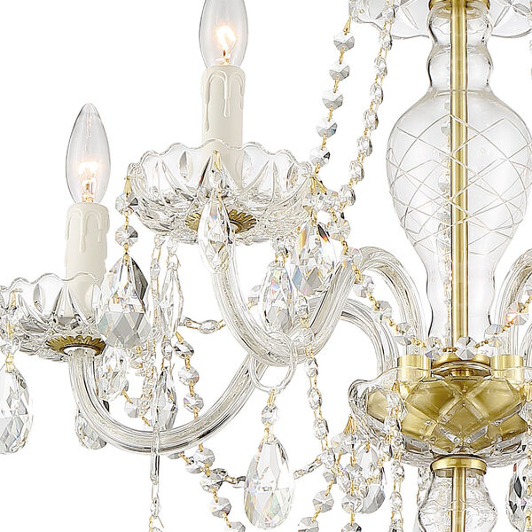 Candace Polished Brass 28-Inch Five-Light Hand Cut Crystal Chandelier, image 3