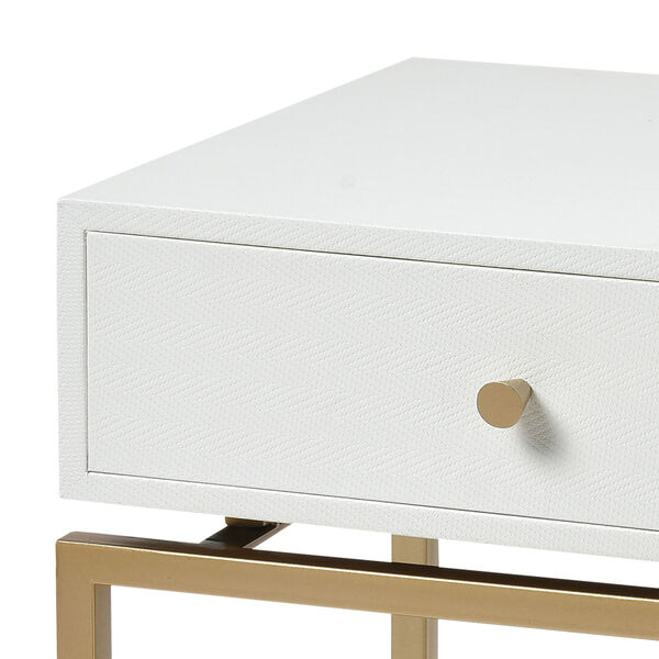 Clancy White with Gold 16-Inch Accent Table, image 3