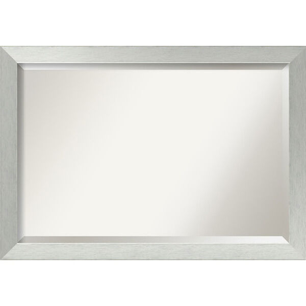 Brushed Sterling Silver 40 x 28 In. Bathroom Mirror, image 1