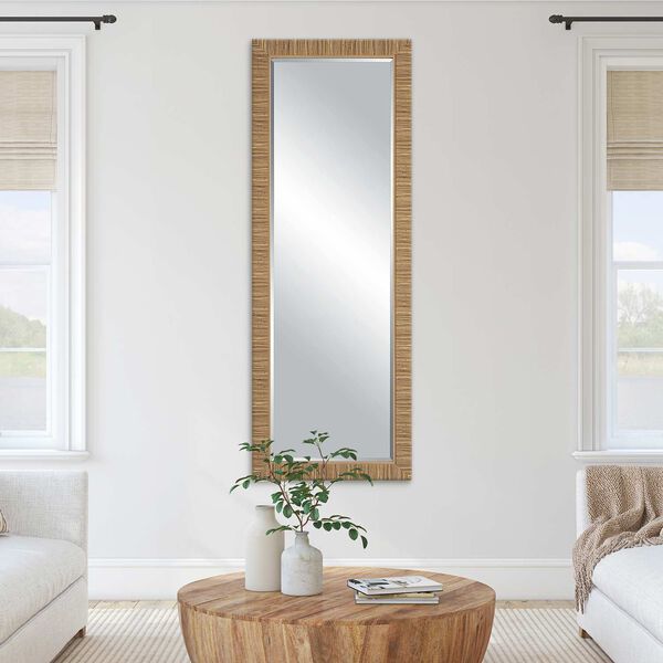 Wellington Faux Rattan Frame Full Length Wall Mirror, image 1