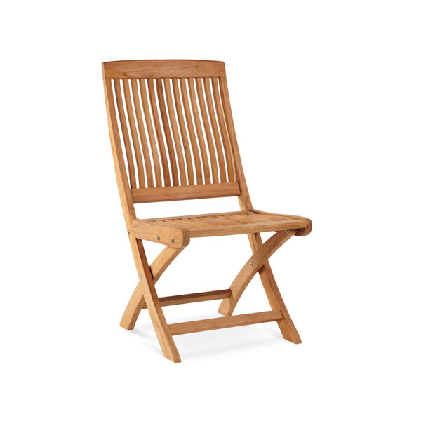 Devon Nature Sand Teak Teak Outdoor Folding Side Chair, image 1