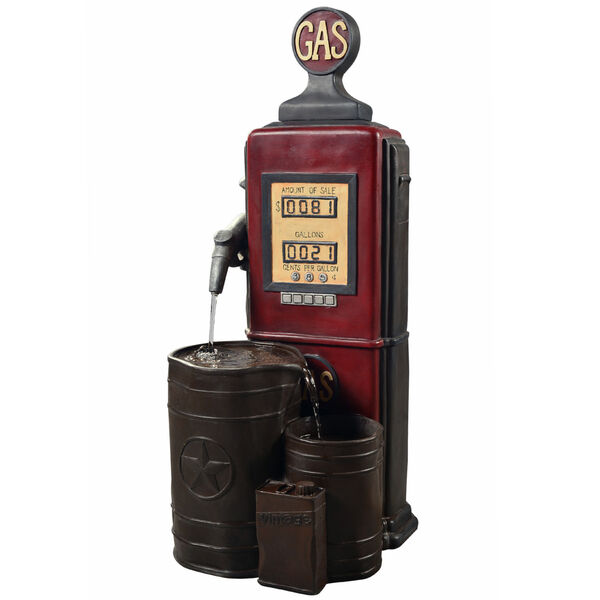 Multicolor Outdoor Vintage Gas Station Waterfall Fountain, image 1
